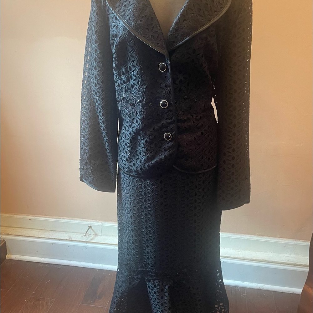 Tiffany Collection Black Lace Skirt Set